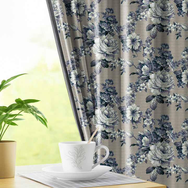 MONOCHROMATIC | Luxury Printed Blackout Curtains for Windows & Doors | Premium Noise Reducing & Thermal Insulated Curtains for Bedroom & Living Room Décor (Pack of 2)