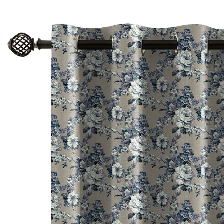 MONOCHROMATIC | Luxury Printed Blackout Curtains for Windows & Doors | Premium Noise Reducing & Thermal Insulated Curtains for Bedroom & Living Room Décor (Pack of 2)