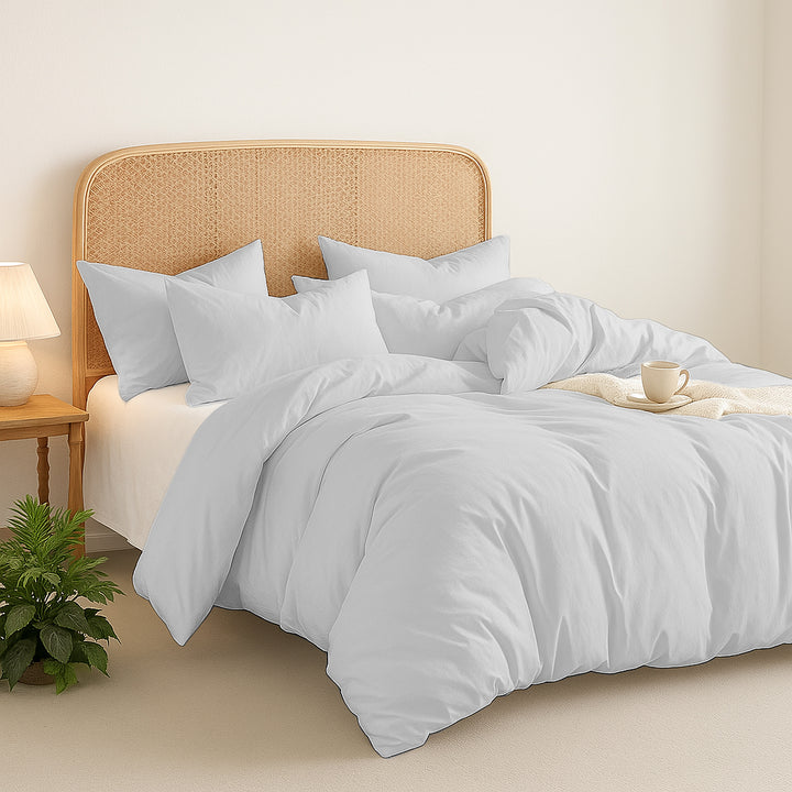 PERCALE | Duvet Cover with Zipper Closure & Corner Ties