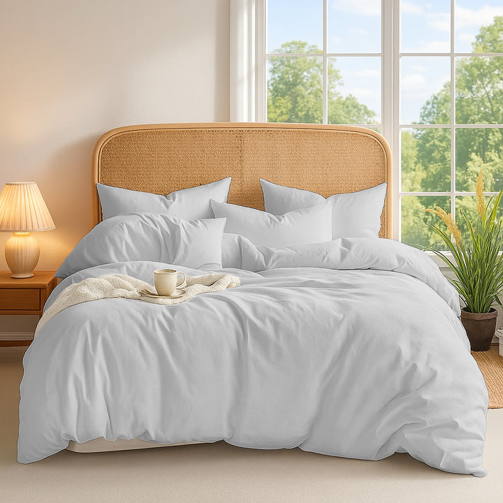 PERCALE | Duvet Cover with Zipper Closure & Corner Ties