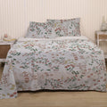 Printed Cotton Percale Bedsheet with Pillow Covers | 300 TC Soft | Breathable & Floral Printed Bedsheet