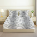 Printed Cotton Percale Fitted/Elasticated Bedsheet | Floral All-Around Elastic Deep Pocket Bedsheet with Matching Pillow Cover | 300 TC | Soft, Breathable, Luxury Bedsheet