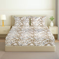 Printed Cotton Percale Fitted/Elasticated Bedsheet | Floral All-Around Elastic Deep Pocket Bedsheet with Matching Pillow Cover | 300 TC | Soft, Breathable, Luxury Bedsheet