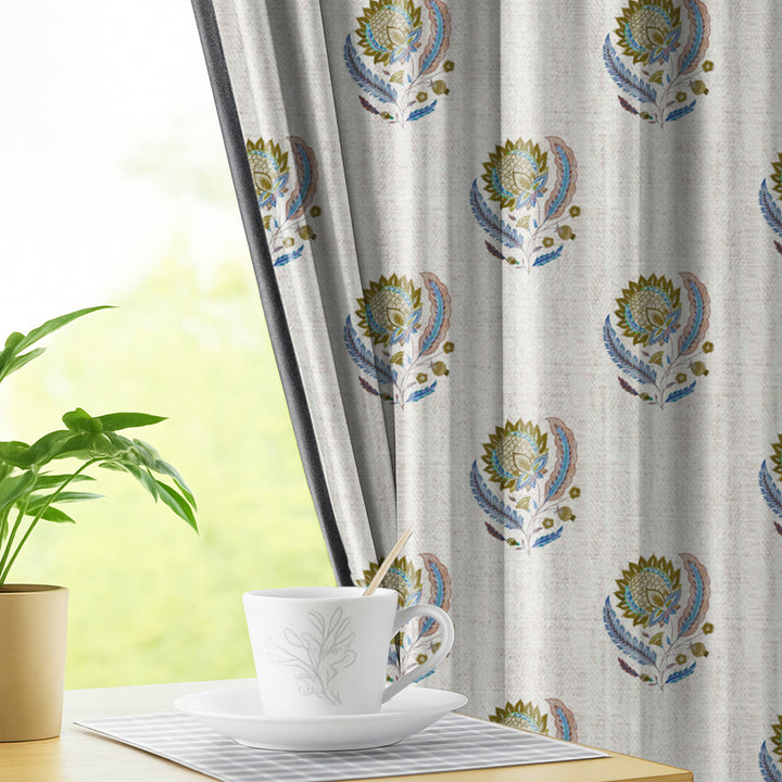 BUTA | Luxury Printed Blackout Curtains for Windows & Doors | Premium Noise Reducing & Thermal Insulated Curtains for Bedroom & Living Room Décor (Pack of 2)