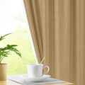 LINENWALAS 100% Blackout Curtains for Window (5 Feet) - Set of 2 Panels, Herringbone Linen Texture Complete Light Block, Thermal Insulated & Noise Reducing Room Darkening Drapes (Beige)
