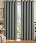 Embossed Herringbone Leaf 100% True Blackout Curtains Set of 2 Panels |Thermal Insulated | Light Blocking | Grommet Hanging