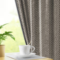 HERRINGBONE | Luxury Printed Blackout Curtains for Windows & Doors | Premium Noise Reducing & Thermal Insulated Curtains for Bedroom & Living Room Décor (Pack of 2)