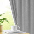 LINENWALAS 100% Blackout Curtains for Window (5 Feet) - Set of 2 Panels, Herringbone Linen Texture Complete Light Block, Thermal Insulated & Noise Reducing Room Darkening Drapes (Beige)