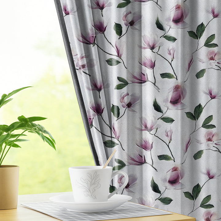 TULIP | Luxury Printed Blackout Curtains for Windows & Doors | Premium Noise Reducing & Thermal Insulated Curtains for Bedroom & Living Room Décor (Pack of 2)