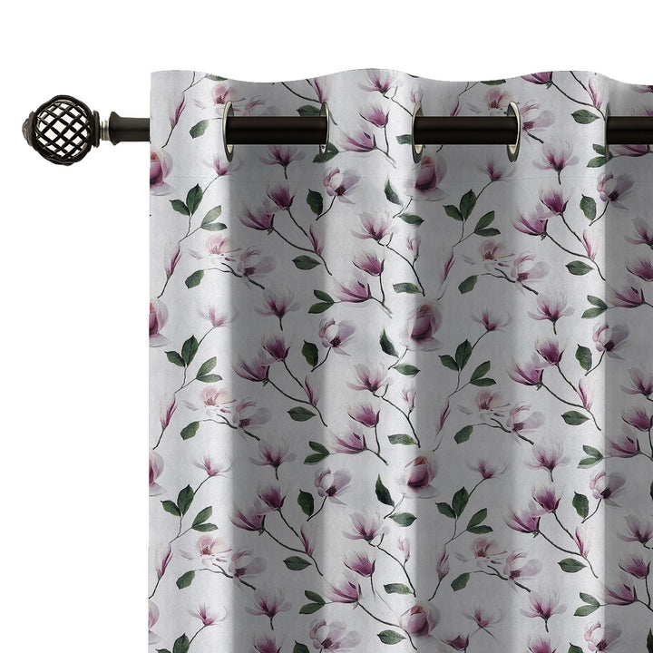 TULIP | Luxury Printed Blackout Curtains for Windows & Doors | Premium Noise Reducing & Thermal Insulated Curtains for Bedroom & Living Room Décor (Pack of 2)