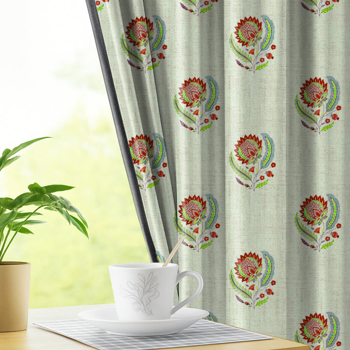 BUTA | Luxury Printed Blackout Curtains for Windows & Doors | Premium Noise Reducing & Thermal Insulated Curtains for Bedroom & Living Room Décor (Pack of 2)