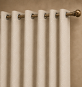 Moonlight embossed blackout curtain in beige - main view