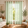 Aesthetic Sheer Curtains | Poly Linen Shrink & Fade Proof Drapes | Home Decor
