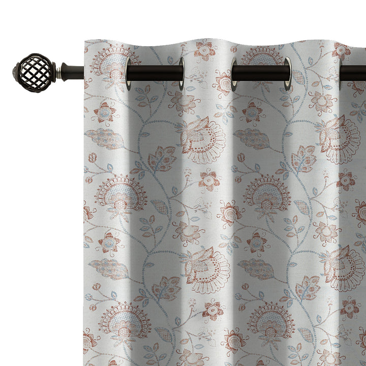 GARDEN | Luxury Printed Blackout Curtains for Windows & Doors | Premium Noise Reducing & Thermal Insulated Curtains for Bedroom & Living Room Décor (Pack of 2)