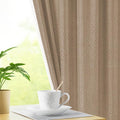 LINENWALAS 100% Blackout Curtains for Window (5 Feet) - Set of 2 Panels, Herringbone Linen Texture Complete Light Block, Thermal Insulated & Noise Reducing Room Darkening Drapes (Beige)