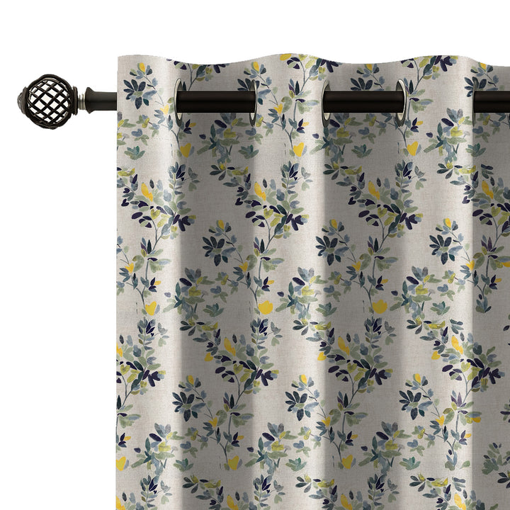 PETALS AURA | Luxury Printed Blackout Curtains for Windows & Doors | Premium Noise Reducing & Thermal Insulated Curtains for Bedroom & Living Room Décor (Pack of 2)