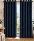 HERRINGBONE EMBOSSED | TRUE BLACKOUT Curtains | Thermal Insulated, Noise Reducing, Light Blocking | Grommet Hanging
