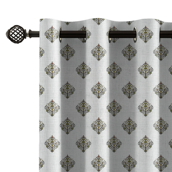 PERSIAN ART | Luxury Printed Blackout Curtains for Windows & Doors | Premium Room Darkening & Thermal Insulated Curtains for Bedroom & Living Room Décor (Pack of 2)