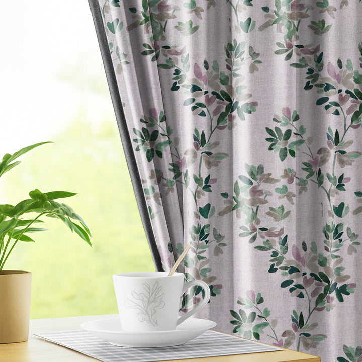 PETALS AURA | Luxury Printed Blackout Curtains for Windows & Doors | Premium Noise Reducing & Thermal Insulated Curtains for Bedroom & Living Room Décor (Pack of 2)