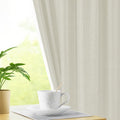 LINENWALAS 100% Blackout Curtains for Window (5 Feet) - Set of 2 Panels, Herringbone Linen Texture Complete Light Block, Thermal Insulated & Noise Reducing Room Darkening Drapes (Beige)