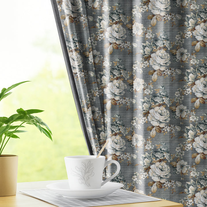 MONOCHROMATIC | Luxury Printed Blackout Curtains for Windows & Doors | Premium Noise Reducing & Thermal Insulated Curtains for Bedroom & Living Room Décor (Pack of 2)