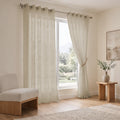 Polyester Sheer Curtain | Transparent Light Filtering | Eyelet Curtain | Solid | 4.5ft x 5ft | Pack of 2
