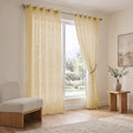 Polyester Sheer Curtain | Transparent Light Filtering | Eyelet Curtain | Solid | 4.5ft x 5ft | Pack of 2