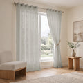 Polyester Sheer Curtain | Transparent Light Filtering | Eyelet Curtain | Solid | 4.5ft x 5ft | Pack of 2