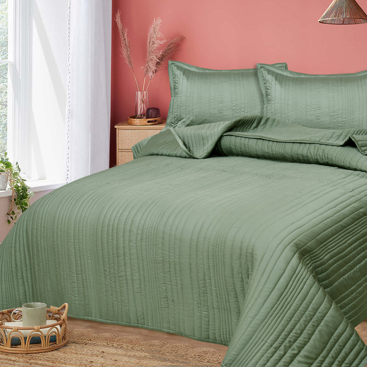 VARIEGATED STRIPES | Bamboo Quilted Bedcovers - King Size (96x106 inches)