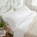 Luxury Body Pillow Cover with Ruffle Border | 20x54 Cotton Pillowcase for Cozy Modern Bedrooms