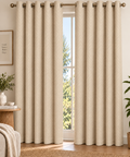Embossed Herringbone Leaf 100% True Blackout Curtains Set of 2 Panels |Thermal Insulated | Light Blocking | Grommet Hanging