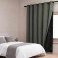 100% True Blackout Curtains Set of 2 Panels | Thermal Insulated | Noise Reducing, Light Blocking | Grommet Hanging | Moonlight Design