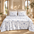Pure Percale Cotton Bedsheets with Pillowcase | Printed Claude Soft, Breathable | 200 TC Flat Bed Sheet