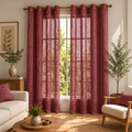 Aesthetic Sheer Curtains | Poly Linen Shrink & Fade Proof Drapes | Home Decor