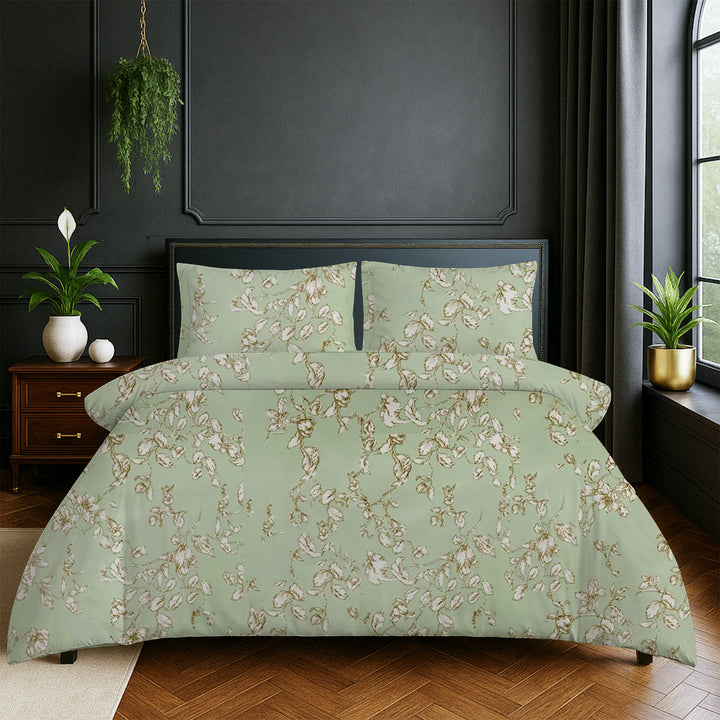 COTTON TWILL |  Bedsheet with Pillow Covers | Soft, Breathable & Floral Printed Bedsheet  | 300 TC | Wrinkle-Resistant, Fade-Proof