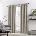 LUMIA | TRUE BLACKOUT Curtains  | Backloop Hanging | Rich Linen Texture | Thermal Insulated & Noise Reducing Panels - Set of 2 Panels
