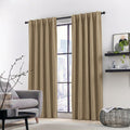LUMIA | TRUE BLACKOUT Curtains  | Backloop Hanging | Rich Linen Texture | Thermal Insulated & Noise Reducing Panels - Set of 2 Panels