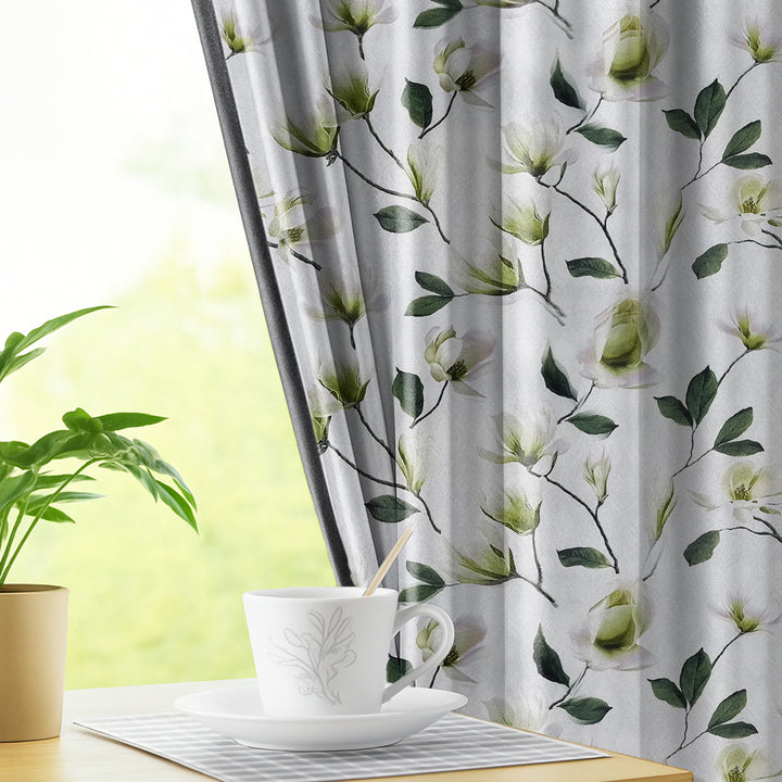 TULIP | Luxury Printed Blackout Curtains for Windows & Doors | Premium Noise Reducing & Thermal Insulated Curtains for Bedroom & Living Room Décor (Pack of 2)